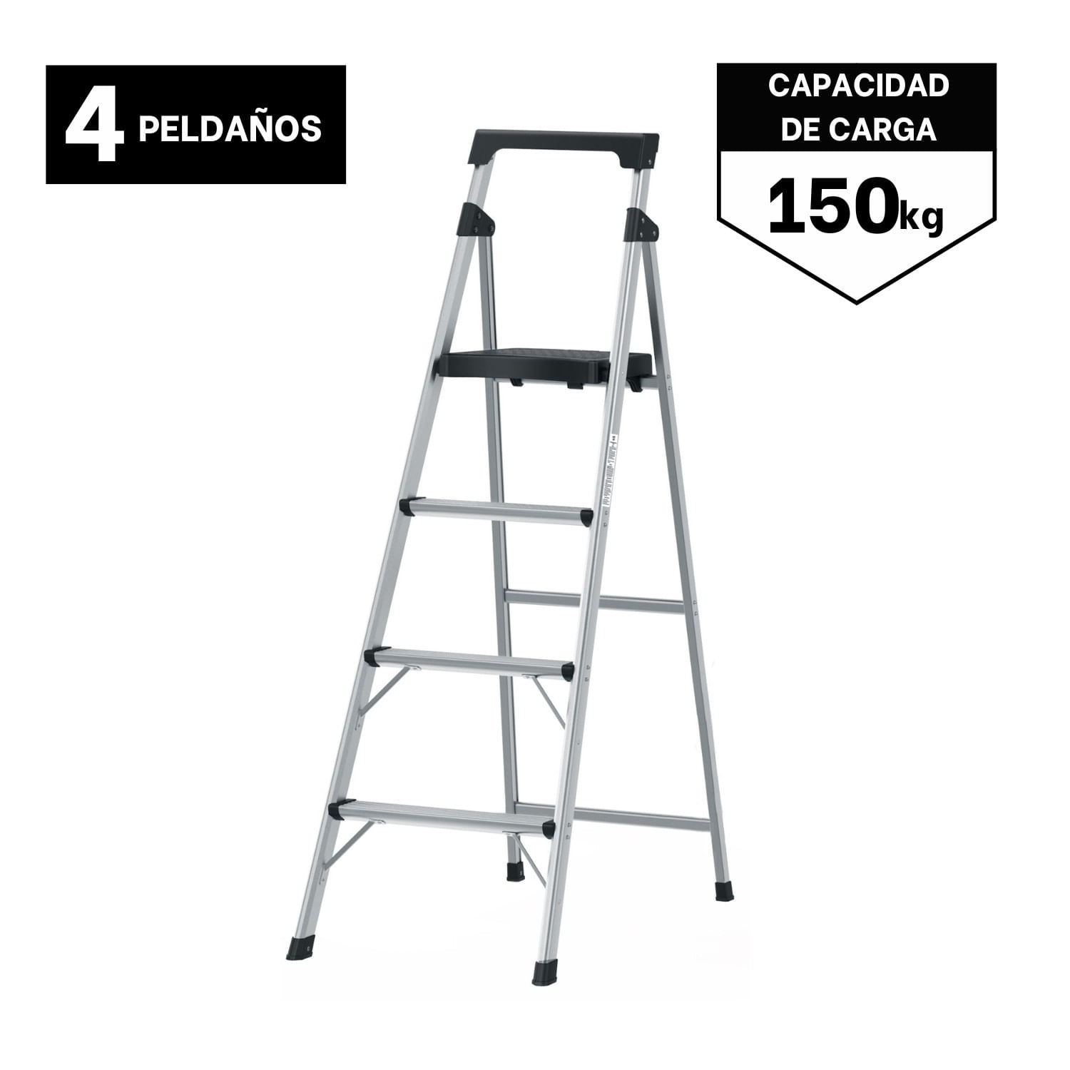 Escalera Tubular Plegable 4 peldaños de aluminio Truper