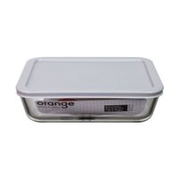 Taper de Vidrio Rectangular Refractario con Tapa Gris 1.4L Orange