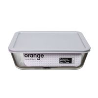 Taper de Vidrio Rectangular Refractario con Tapa Gris 2.6L Orange