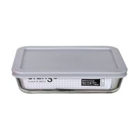 Taper de Vidrio Rectangular Refractario con Tapa Gris 700ml Orange