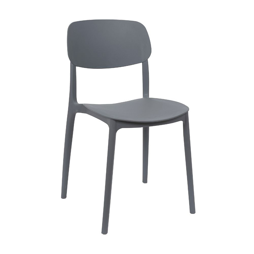 Silla Decorativa Apilable Gris 38x50x79cm Orange