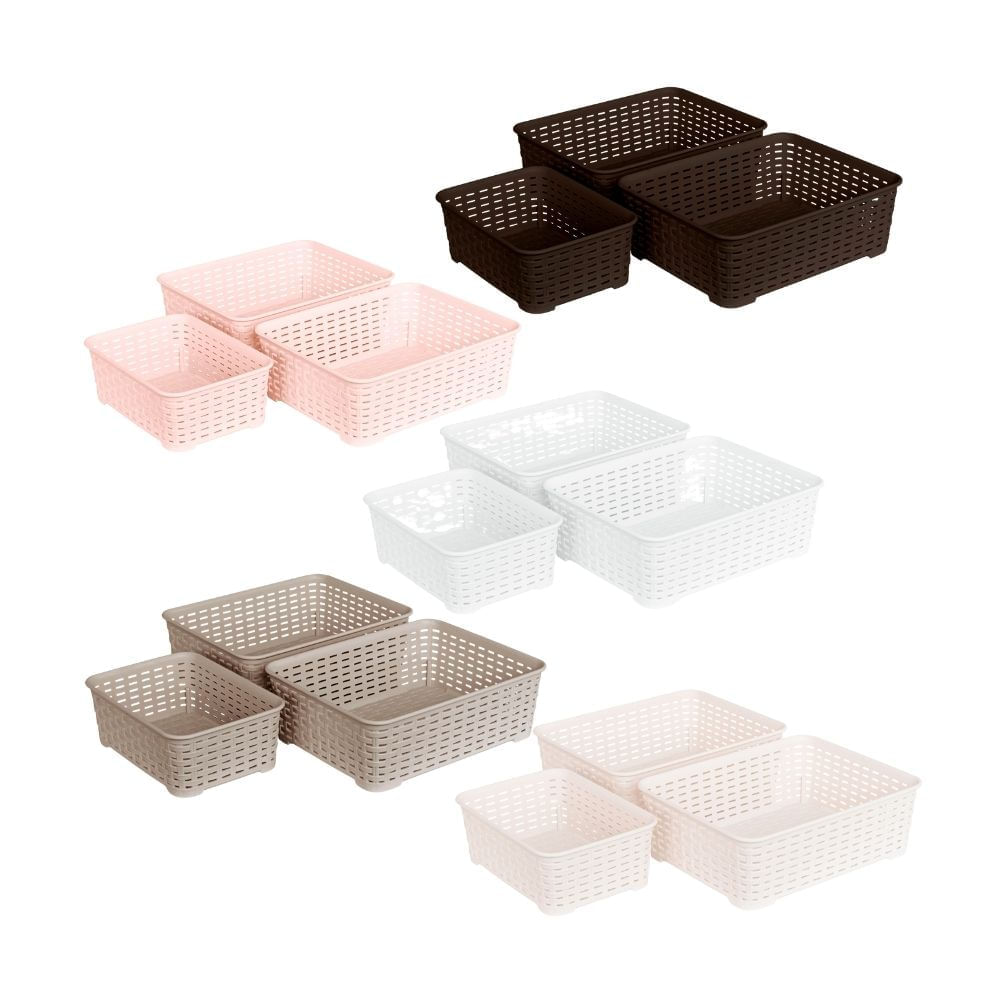 Set Organizador Baño Canastilla Tavarua 3 Piezas Rey