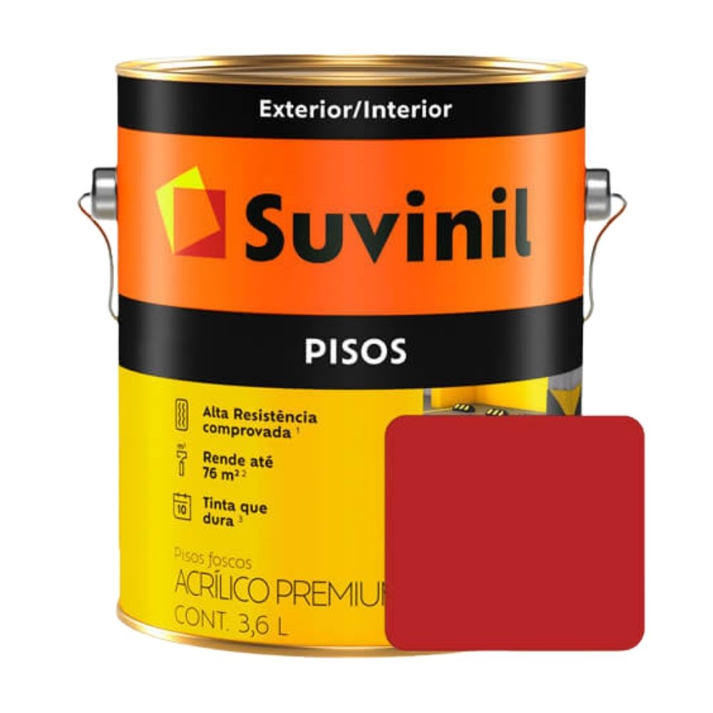 Pintura para pisos Suvinil Rojo 3.6 litros