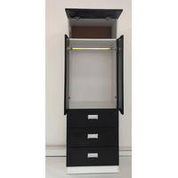 Ropero de Melamina 2 Puertas Negro 60cm