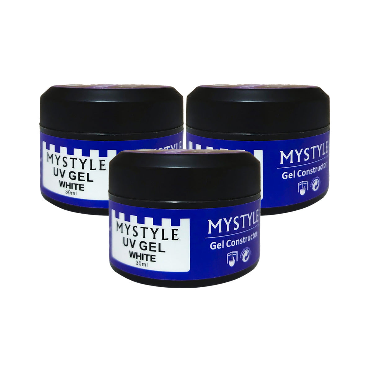Mystyle Uv Gel White 30Gr 3 Unid