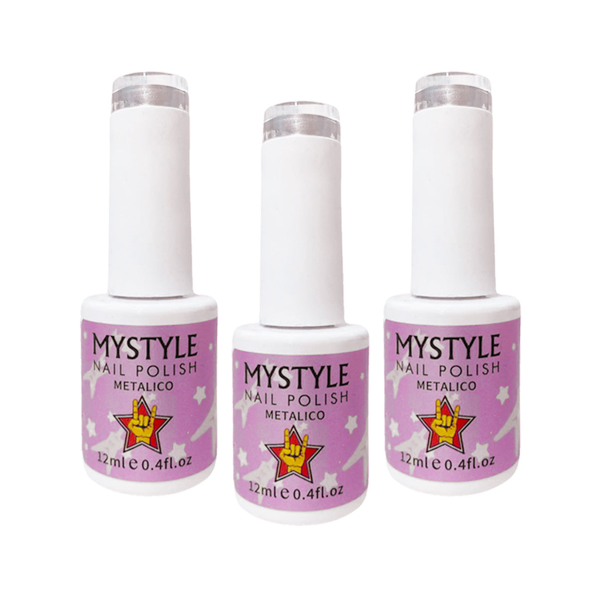 Mystyle Esmalte Metalico 12ml 3 Unid