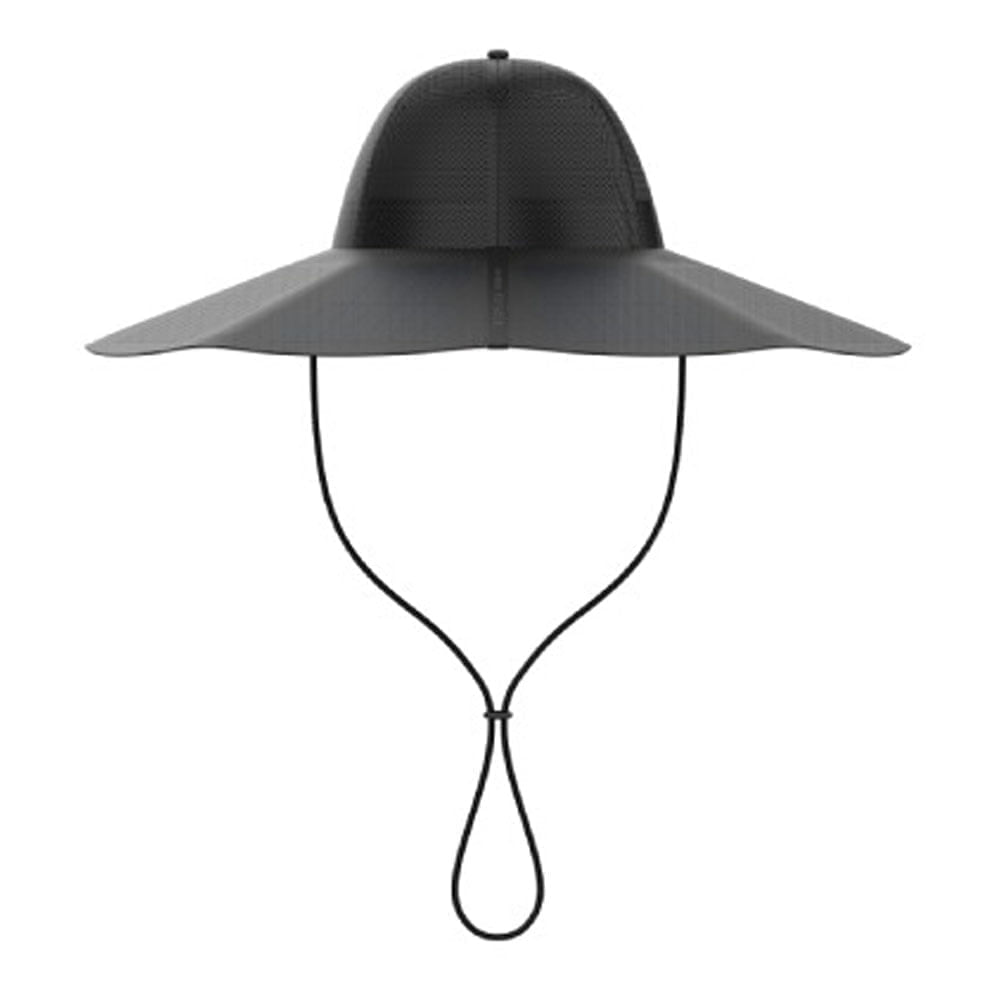 Sombrero solar Ecoflow 6V, talla M-L, resistente al agua y polvo IP65, protección UPF 50+ UV, carga solar, USB-A/C, ala ancha, negro