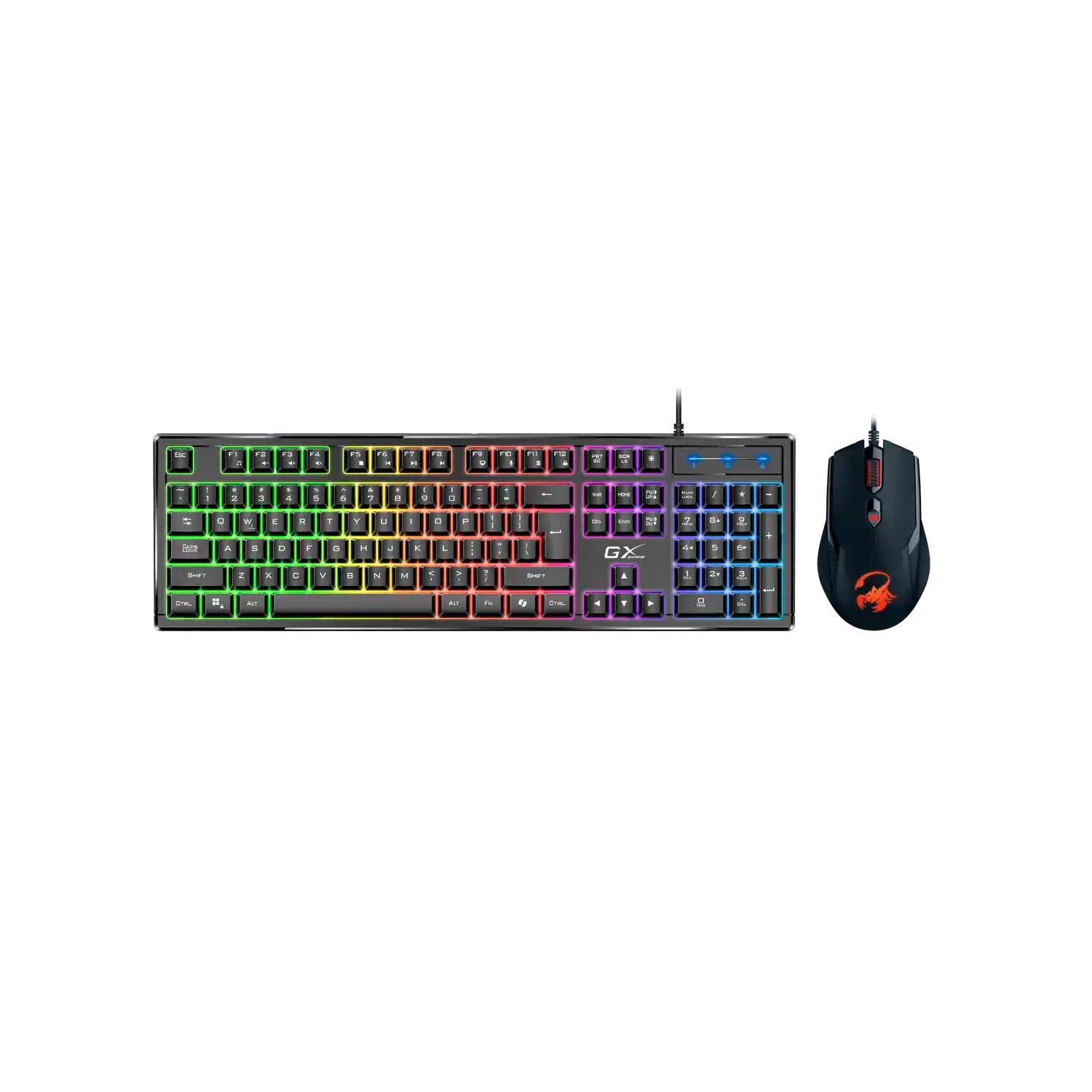 Kit Gamer Teclado Mouse Genius GX Scorpion KM-GX6 RGB 19 Teclas Black