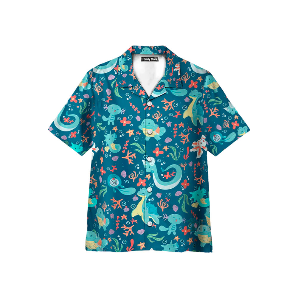 Pokemon Camisa Hawai Tipo Agua Talla M