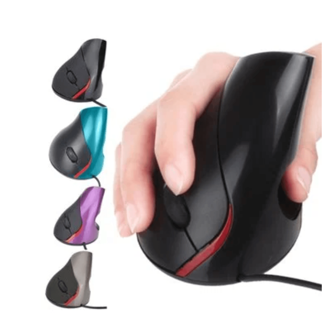 Mouse Vertical Optico Ergonómico Usb Evita Tunel Carpiano - NEGRO