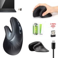 Mouse Vertical Inalambrico Ergonómico 1600 DPI USB 2.4Hz recargable