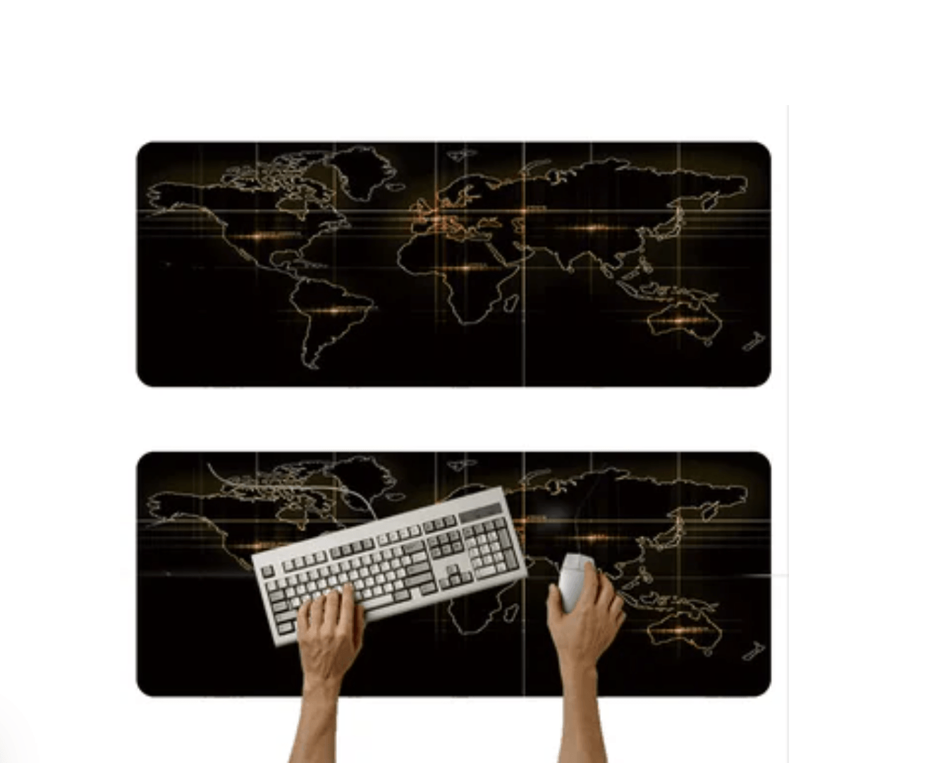 Mouse pad Base Escritorio Extra Large 30x80cm Computador Mapa negro S