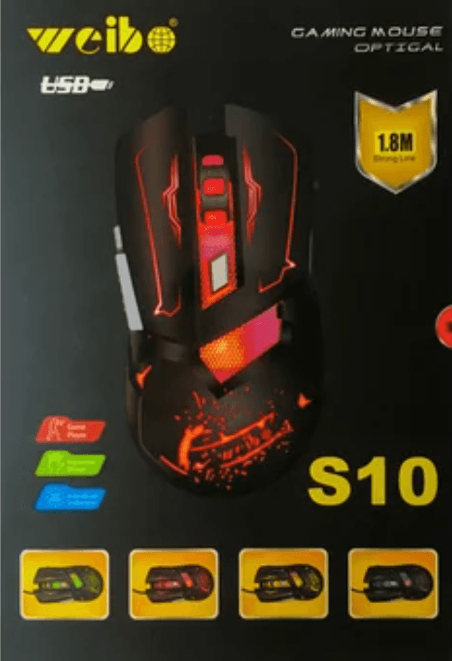 Mouse Gamer Weibo S10 Rgb - E-sports - Negro