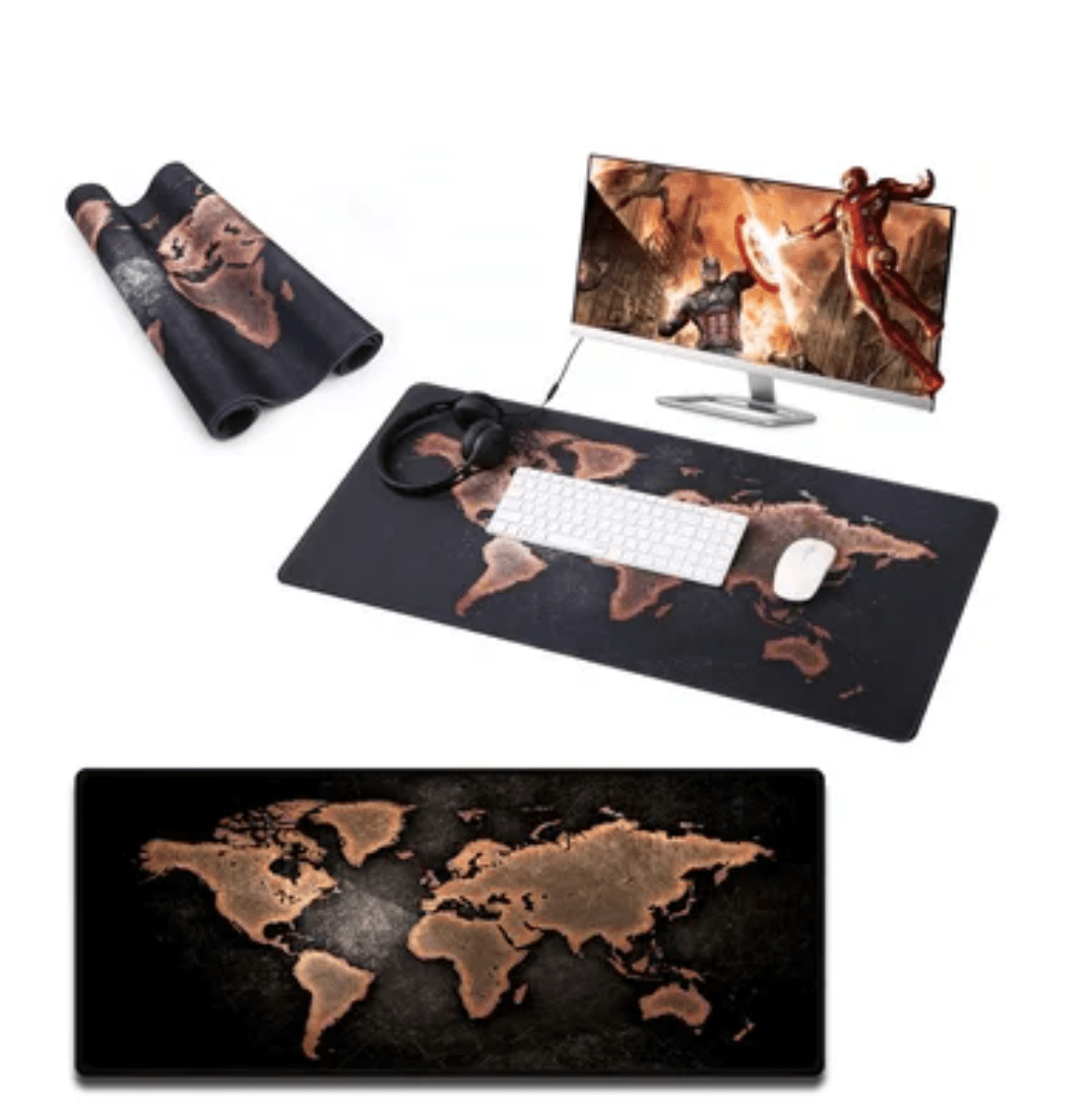 Mouse pad Base Escritorio Extra Large 30x80cm Computador Mapa geo