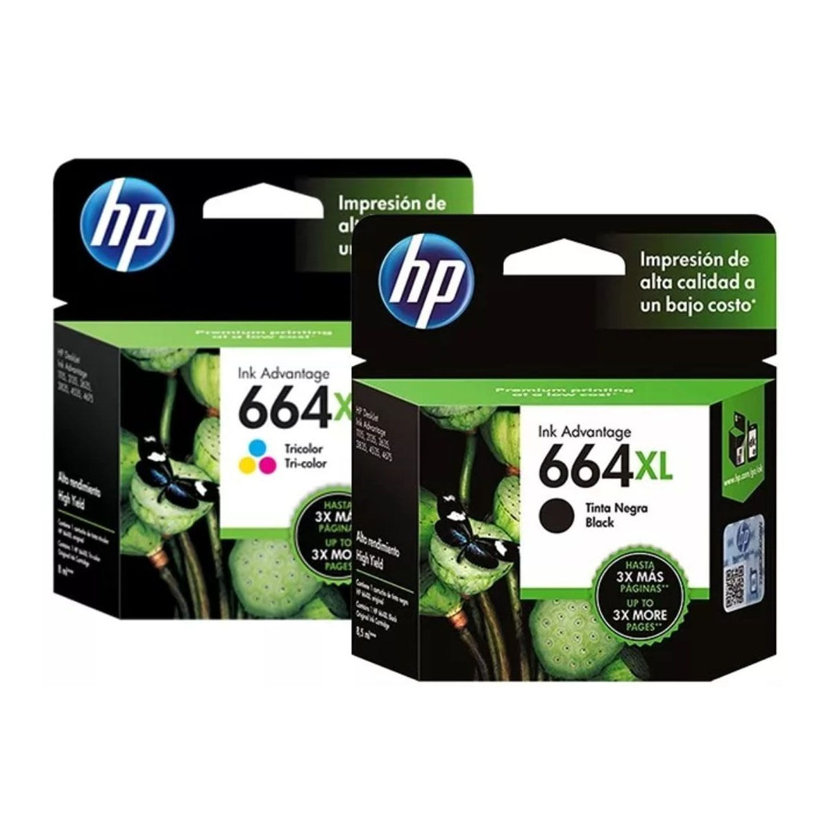 Pack de Tinta HP 664XL Negro+ Tricolor Original
