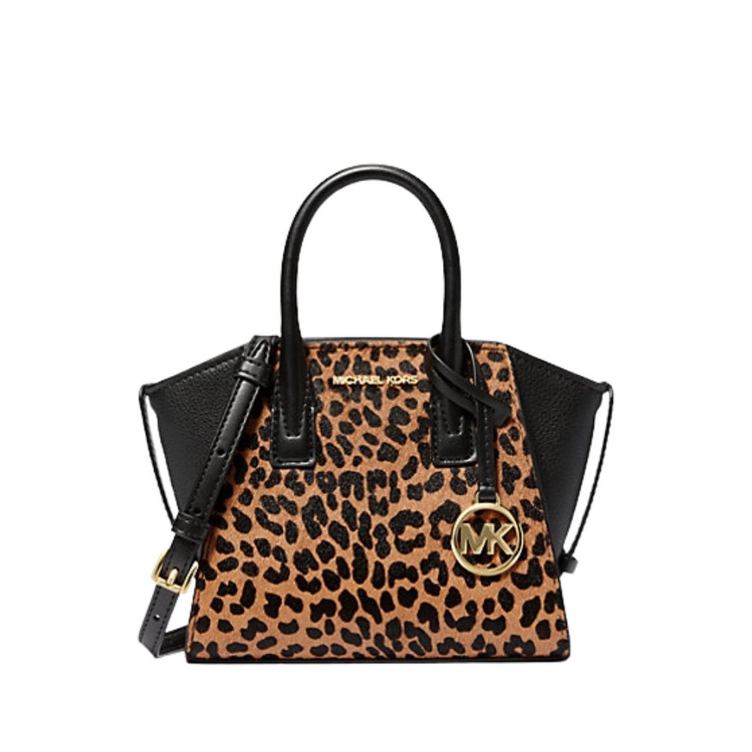 Cartera Satchel de Cuero y pelo de becerro Michael Kors Avril