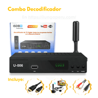 Decodificador Sintonizador Digital Tv Full Hd + ANTENA HD +ACCESORIOS
