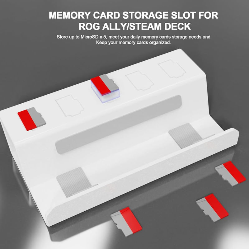 SOPORTE BASE PARA ASUS ROG ALLY X STEAM DECK DE ALUMINIO COLOR BLANCO