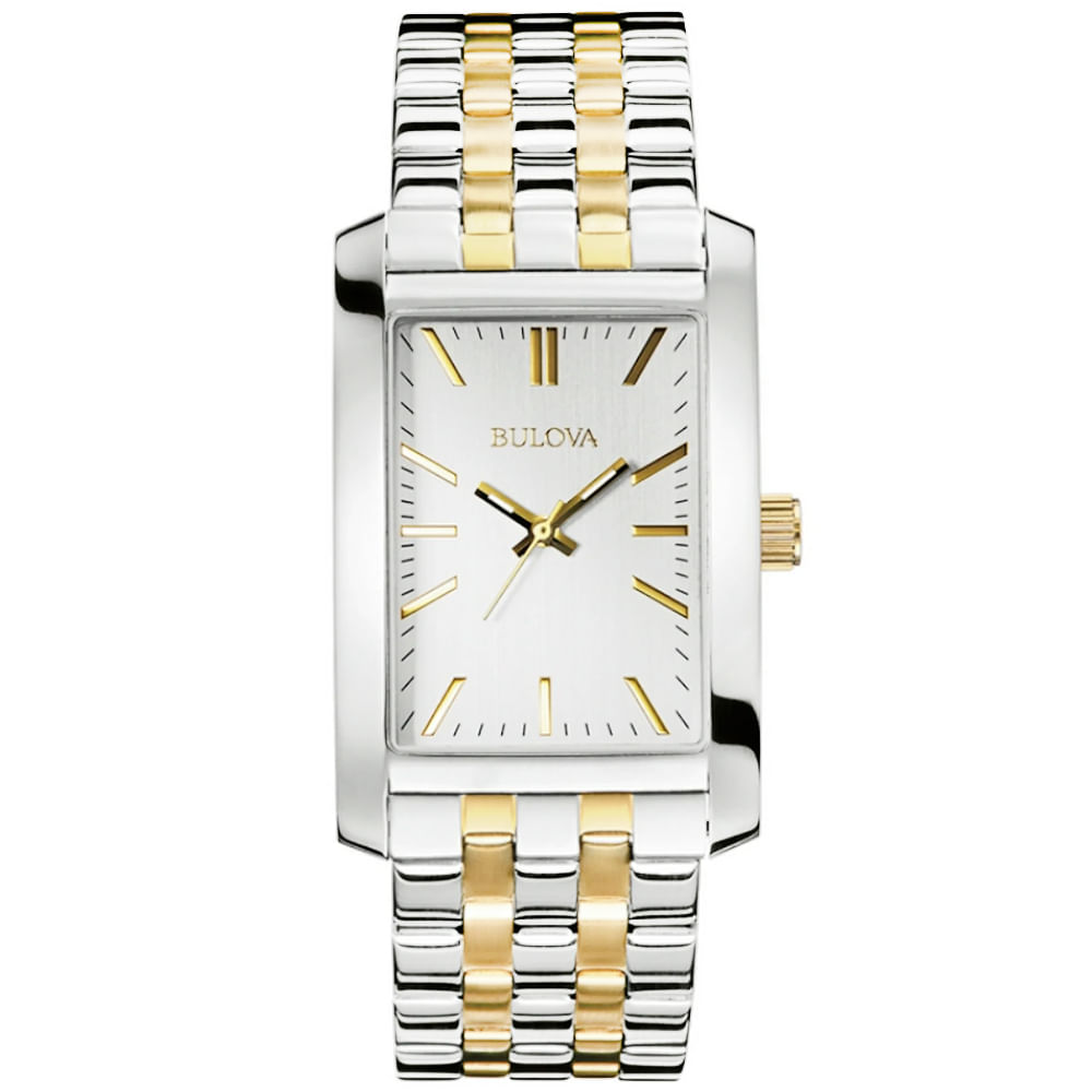 Reloj Bulova 98A137 Análogo para Hombre De Vestir Dial Plateado