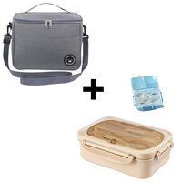 Lonchera Térmica Bolsa Almuerzo Impermeable con Correa Portátil HYC280040 Gris + Lonchera Taper Port
