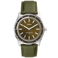 Reloj Fossil Sullivan BQ2663 Solar Acero Inoxidable Correa de Cuero y Dial Verde