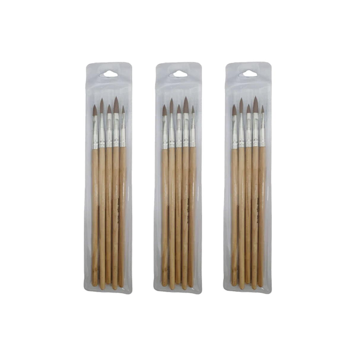 Mystyle Set Pinceles De Madera Para Acrilico - 3 Unid