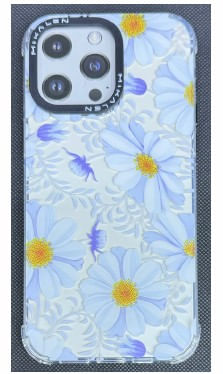 Case Mikalen para Iphone 15 Pro Flores Azul