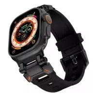 Correa de Silicona con Hebilla Acero Para Applewatch 42-44-45-49mm Negro