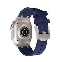 Correa de Silicona con Hebilla Acero Para Applewatch 42-44-45-49mm Azul