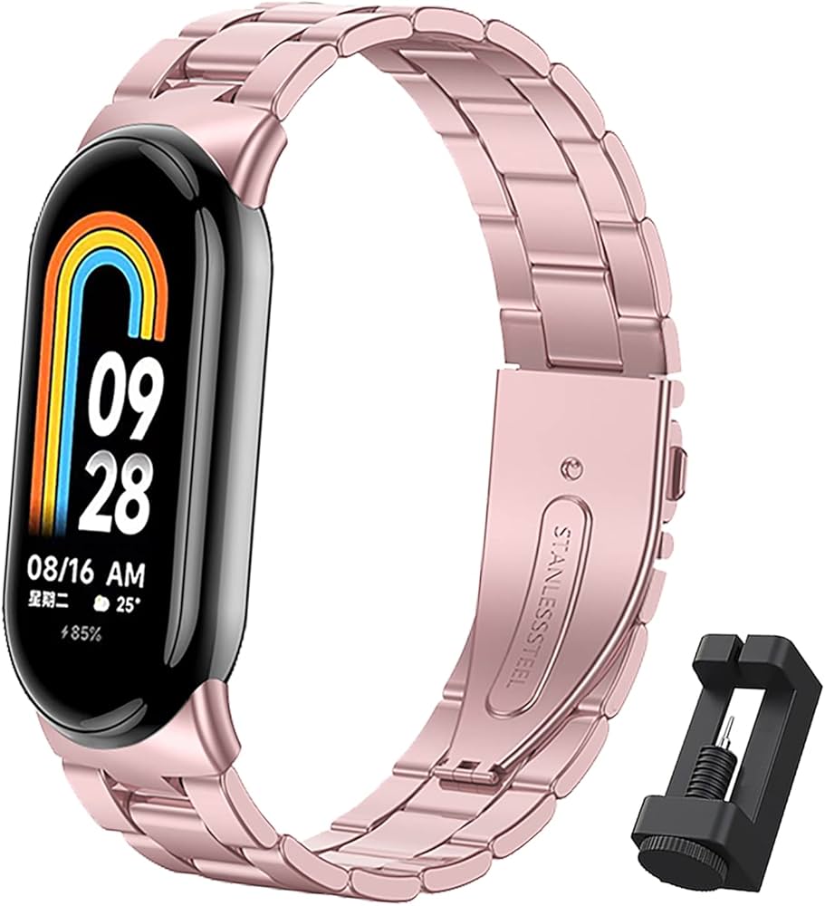 Correa eslabones para Mi Band 7 Rosado