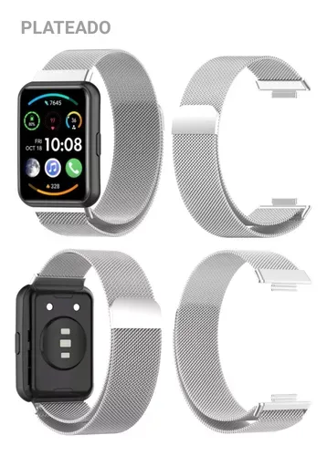 Correa metalica para Huawei Watch fit Plateado
