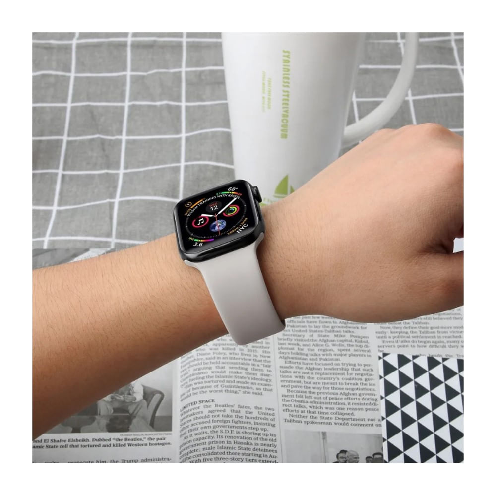 CORREA DE SILICONA PARA APPLE WATCH 42-44-45-49 MM GRIS