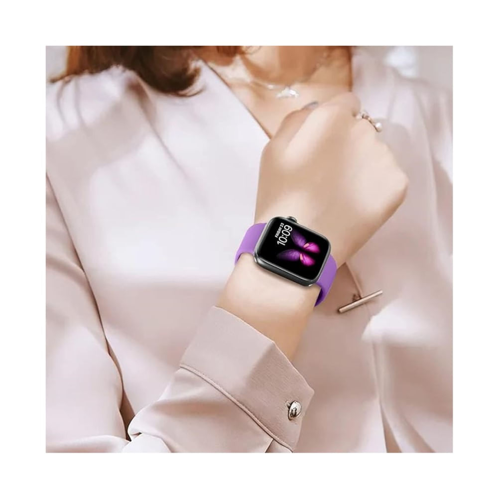 CORREA DE SILICONA PARA APPLE WATCH 42-44-45-49 MM MORADO PASTEL