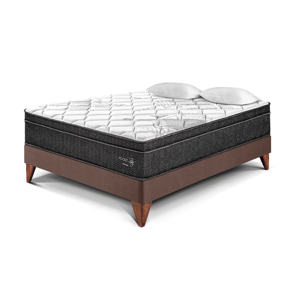 Cama Europea Pocket Star 2 plazas Chocolate Paraiso