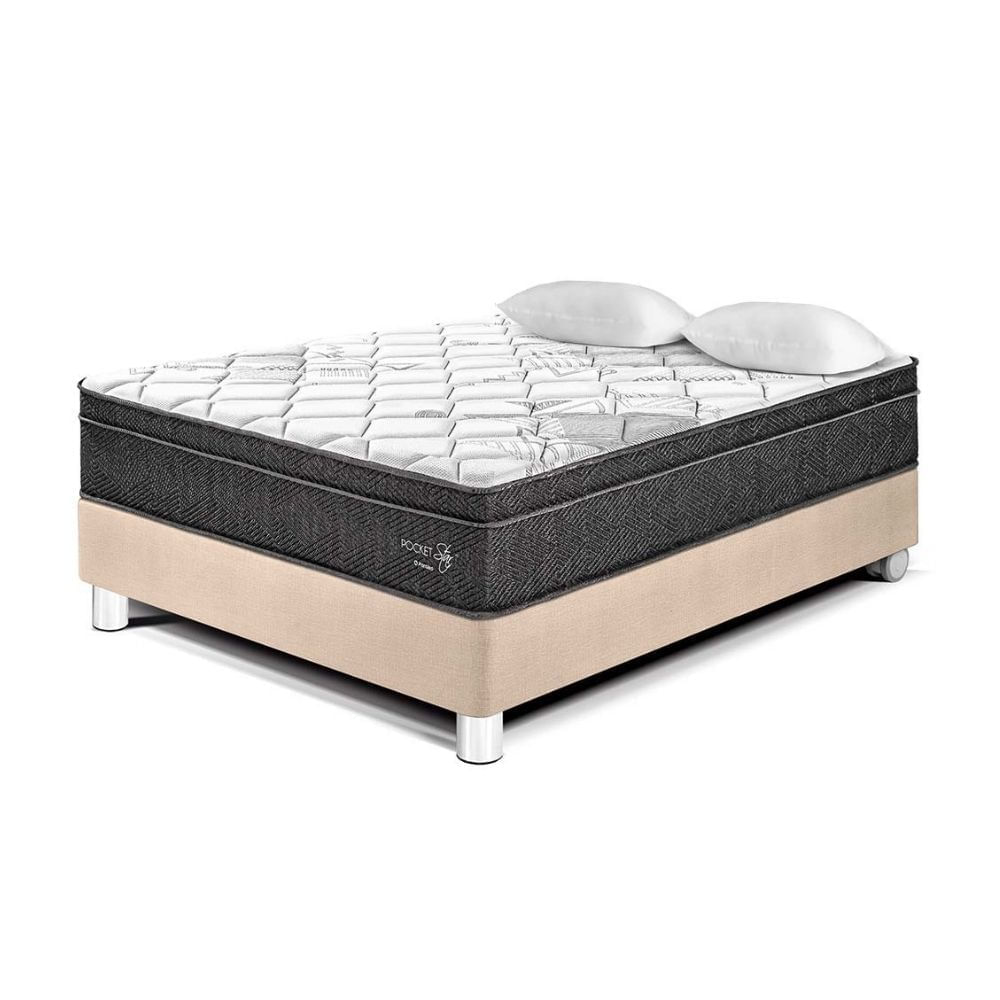 Cama Pocket Star 2 plazas Champagne Paraiso