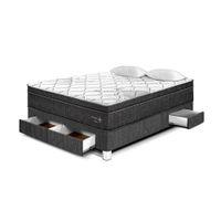 Cama Pocket Star Con Cajones 2 plazas Charcoal Paraiso