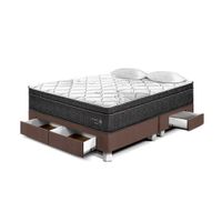 Cama Pocket Star Con Cajones Queen Chocolate Paraiso