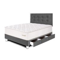 Dormitorio Royal Elizabeth Con Cajones 1.5 plazas Gris Paraiso
