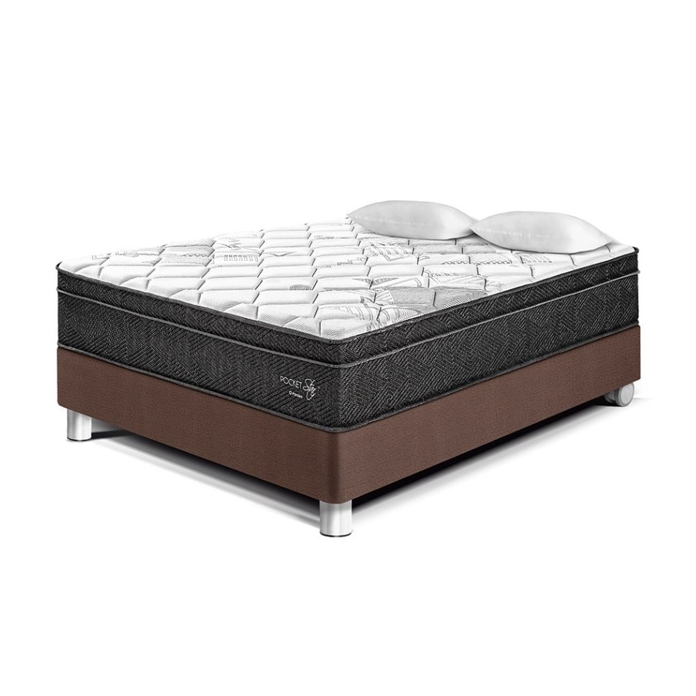 Cama Pocket Star 2 plazas Chocolate Paraiso