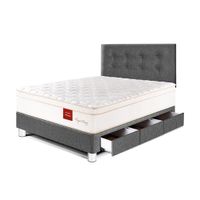 Dormitorio Royal Prince Con Cajones 1.5 plazas Gris Paraiso