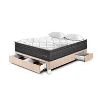 Cama Pocket Star Con Cajones 2 plazas Champagne Paraiso