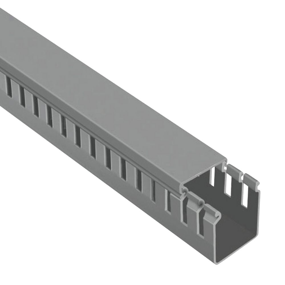 Canaleta Ranurada 40x40mm 2M Gris Mutlusan