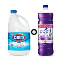 COMBO Lejía Clorox Tradicional 1 galón + Limpiador Poett Lavanda 1.8 litros