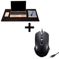 Mouse Ergonómico Usb Pc Laptop Computadora Negro PLaypro TYM350006 + mousepad para escritorio dreizt