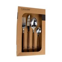 Set Cubiertos x16 Pzas m/Madera Cutlery