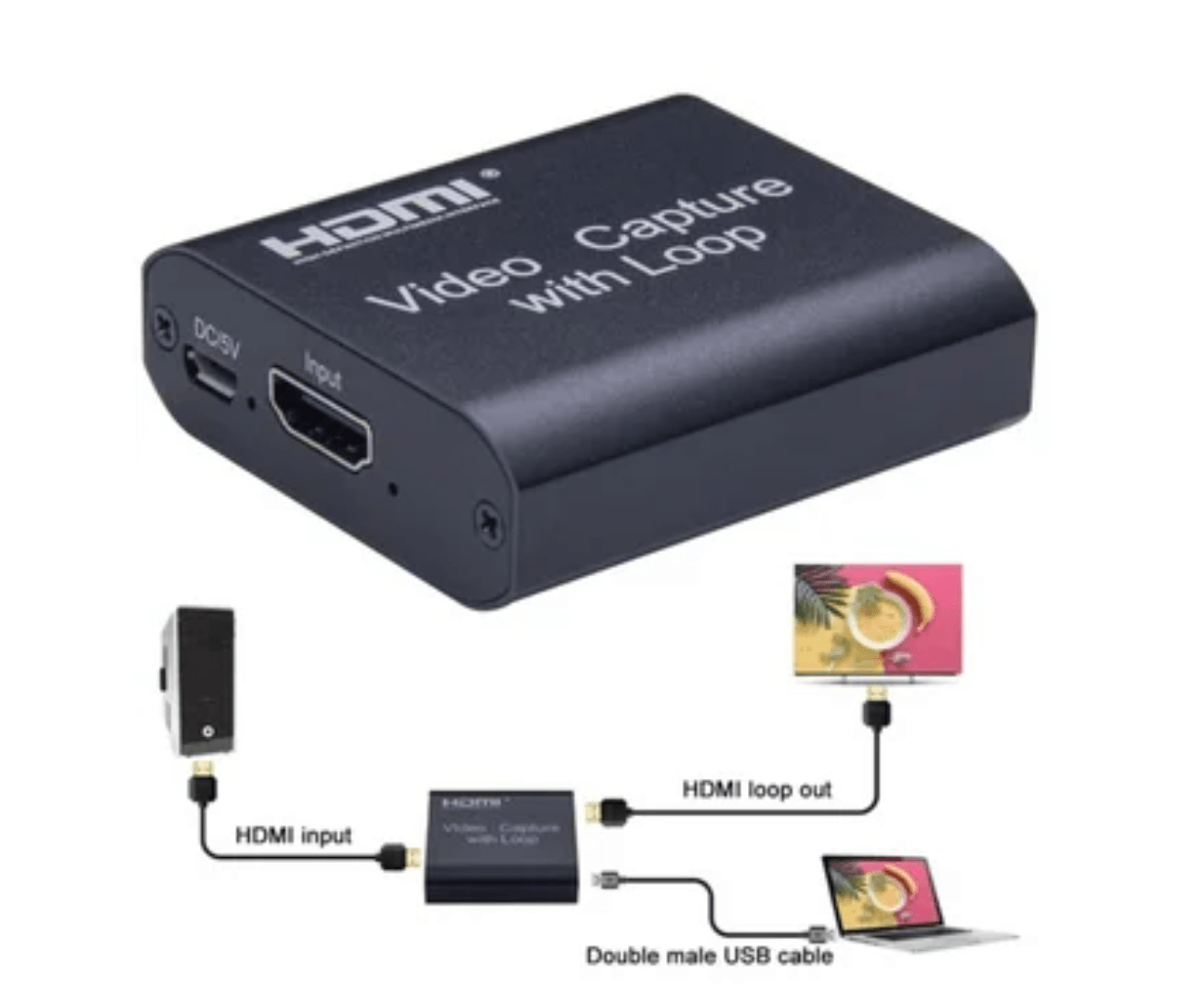Capturadora De Video Usb 3.0 Hdmi Capture Con Loop Out 4k 2k