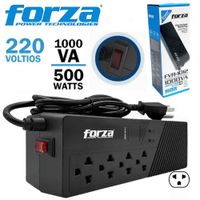 ESTABILIZADOR FORZA 1000 VA  FVR-1012USB 500W  4 TOMAS NEGRO