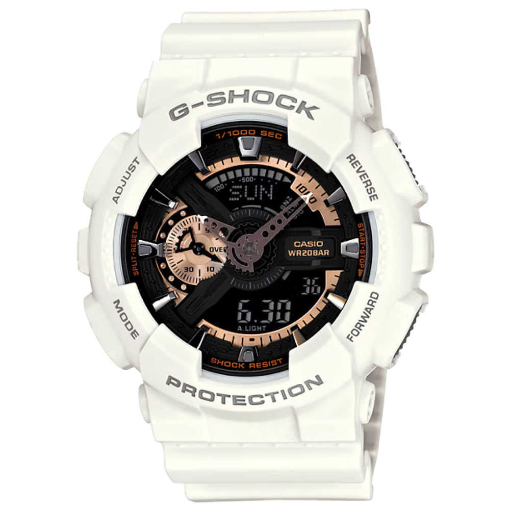 Reloj Casio G-Shock GA110RG-7A Digital Analógico Luz Automática Acuático Resina Blanco