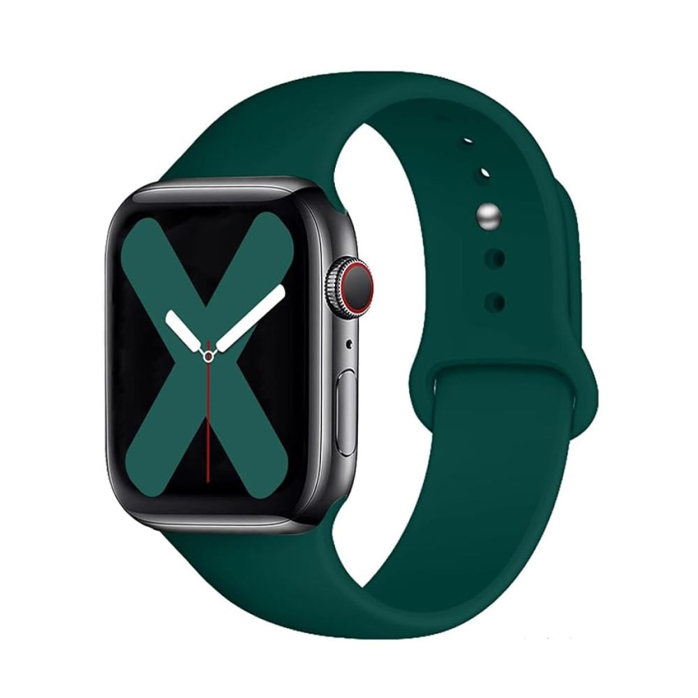 CORREA DE SILICONA PARA APPLE WATCH 38-40-41 MM VERDE OSCURO