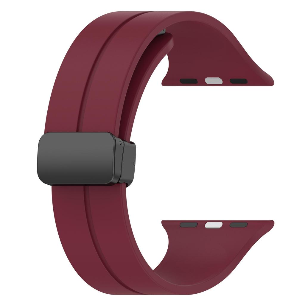 correa de silicona imantada 38-40-41mm y 42 serie 10 guinda